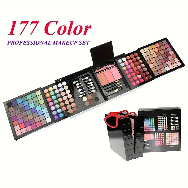 177 Color Makeup Set Including Eyeshadow Palette Blush lip Gloss Concealer,All-in-one Women's Makeup et,Complete Set with Mirror