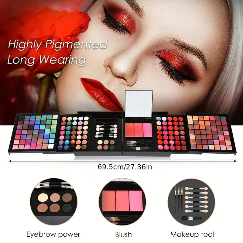 177 Color Makeup Set Including Eyeshadow Palette Blush lip Gloss Concealer,All-in-one Women's Makeup et,Complete Set with Mirror